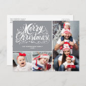 フォトコラージュのクリスマスの願い休日 ポストカード (正面/裏面)