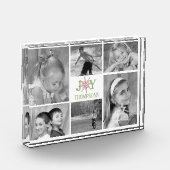 フォトコラージュのクリスマスパーソナライズされた フォトブロック (左)