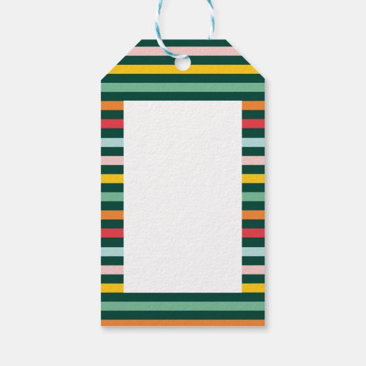 フォトコラージュのクリスマスレインボーカラフルブライトホー ギフトタグ (裏面)