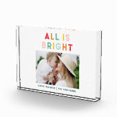 フォトコラージュのクリスマスレインボーカラフルブライトホー フォトブロック (右)