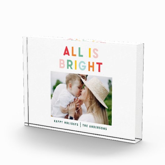 フォトコラージュのクリスマスレインボーカラフルブライトホー フォトブロック (右)