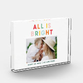 フォトコラージュのクリスマスレインボーカラフルブライトホー フォトブロック (左)