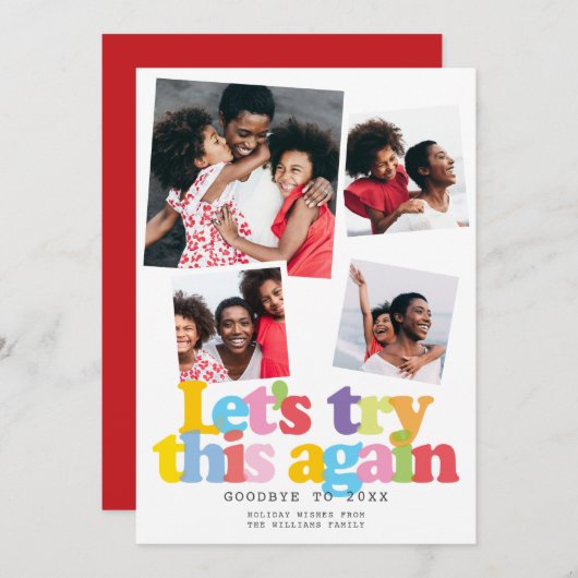 フォトコラージュのクリスマスレッツ再挑戦  シーズンカード (正面/裏面)