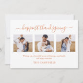 フォトコラージュのスクリプモダント感謝祭3 シーズンカード (正面)