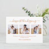 フォトコラージュのスクリプモダント感謝祭3 シーズンカード (スタンド正面)