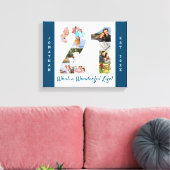 フォトコラージュのセット番号21青カスタム白 キャンバスプリント (インサイチュ (リビング))