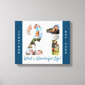 フォトコラージュのセット番号21青カスタム白 キャンバスプリント (正面)