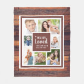 フォトコラージュのダークウッド素朴を作成する フリースブランケット (正面)