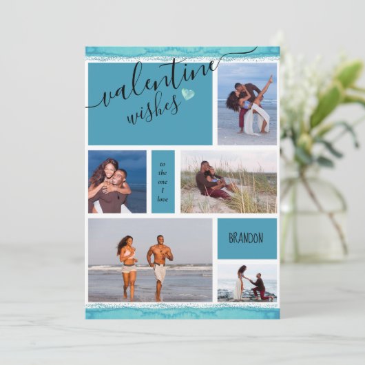 フォトコラージュのバレンタインが愛するバレンタイン シーズンカード (スタンド正面)