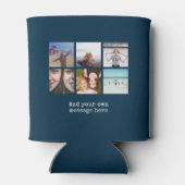 フォトコラージュのパーソナライズデザイン独自のアップロードイメージ 缶クーラー (裏面)