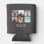 フォトコラージュのパーソナライズデザイン独自のアップロードイメージ 缶クーラー (裏面)