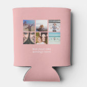 フォトコラージュのパーソナライズデザイン独自のアップロードイメージ 缶クーラー (裏面)