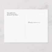 フォトコラージュのピンクの卒業発表 案内ポストカード (裏面)