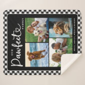 フォトコラージュのペットファミリー シェルパブランケット (正面(横))