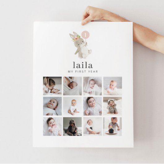 フォトコラージュのポスター – バニーピンクのバルーン ポスター