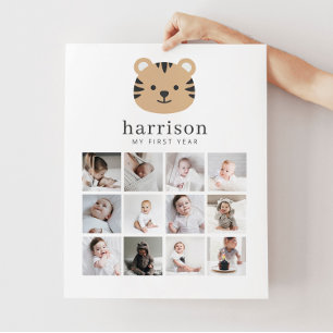 フォトコラージュのポスター – Tiger顔 ポスター