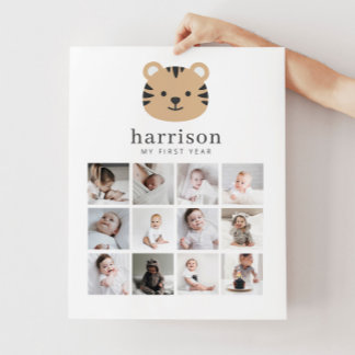 フォトコラージュのポスター – Tiger顔 ポスター