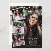 フォトコラージュのライト5件の卒業発表 招待状 (正面/裏面)
