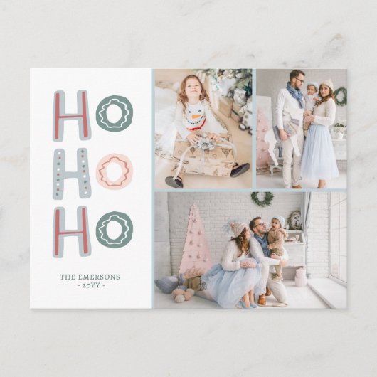 フォトコラージュの休日はがき ポストカード (正面)