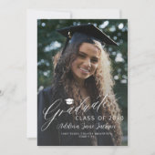 フォトコラージュの卒業生の台本のモダン卒業 案内状 (正面)