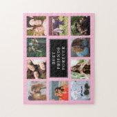 フォトコラージュの友人10人最高のフォアピンク ジグソーパズル (縦)