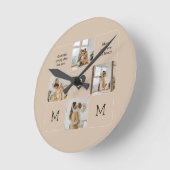 フォトコラージュの壁時計のメッセージカスタム付き ラウンド壁時計 (傾斜)