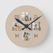フォトコラージュの壁時計のメッセージカスタム付き ラウンド壁時計 (正面)