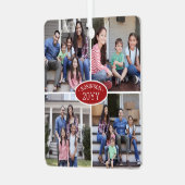 フォトコラージュの家族の名前と赤と白 メタルオーナメント (正面左)