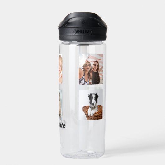 フォトコラージュの家族の名前 ウォーターボトル (背面)