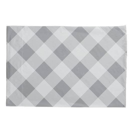 フォトコラージュの家族の名前 – Buffalo Check Gray 枕カバー (裏面)