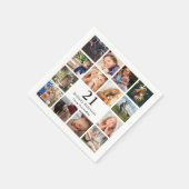 フォトコラージュの年齢に関連する誕生日パーティー スタンダードカクテルナプキン (角)