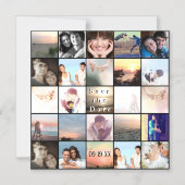 フォトコラージュの日付を保存 マグネット招待状 (正面)