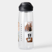 フォトコラージュの最高の家族のフレンド名 ウォーターボトル (背面)