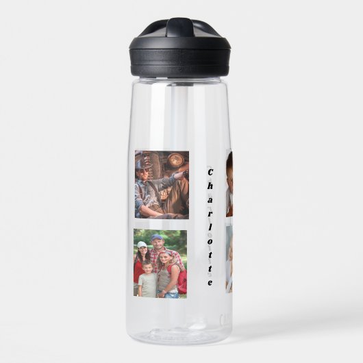 フォトコラージュの最高の家族のフレンド名 ウォーターボトル (正面)