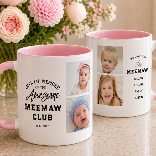 フォトコラージュの素敵なMEEMAWマグカップ マグカップ