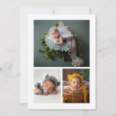 フォトコラージュの紹介ベビー誕生 案内状 (裏面)