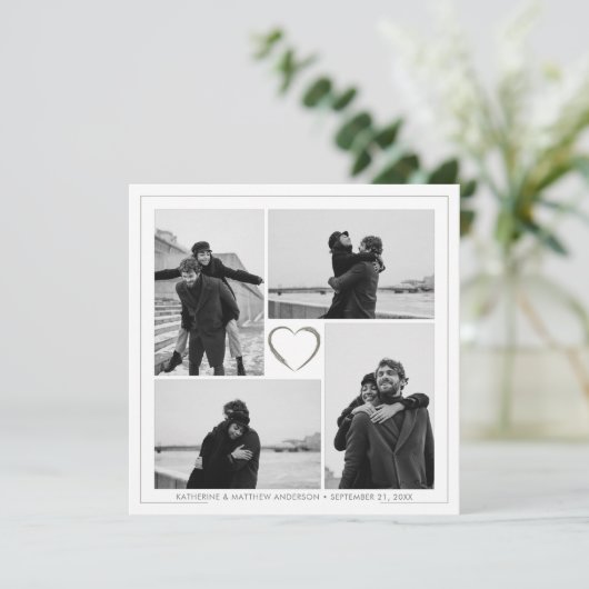 フォトコラージュの結婚記念日のグリーティングカード4 (スタンド正面)