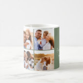 フォトコラージュの緑の母親ガーリーの日 コーヒーマグカップ (中央)