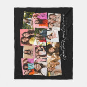 フォトコラージュの良い時の思い出素晴らし黒 フリースブランケット (正面)