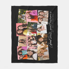フォトコラージュの良い時の思い出素晴らし黒 フリースブランケット