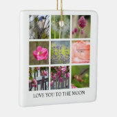 フォトコラージュの花と鳥の個人用設定 セラミックオーナメント (右)