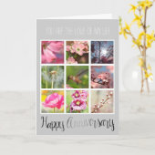 フォトコラージュの記念日を作成する カード (黄色い花)