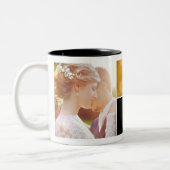 フォトコラージュの記念結婚品を楽しく ツートーンマグカップ (左)