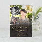 フォトコラージュの退職パーティー 招待状 (スタンド正面)