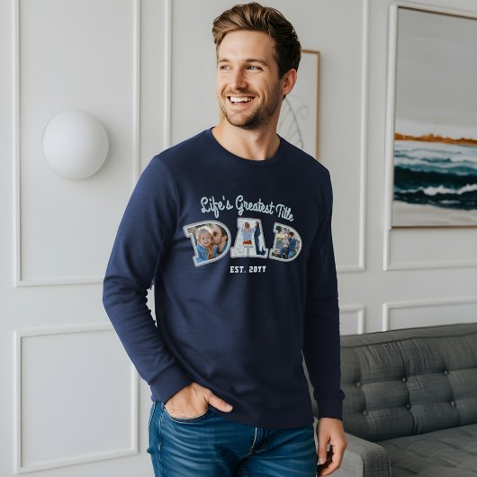 フォトコラージュはっきりしたパパレター父の日の贈り物 トライブレンドTシャツ