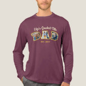 フォトコラージュはっきりしたパパレター父の日の贈り物 トライブレンドＴシャツ (正面)