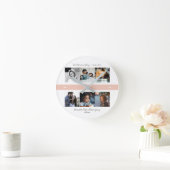 フォトコラージュは家族の時計を作成する ラウンド壁時計 (ホーム)