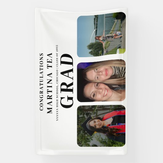 フォトコラージュへようこそ卒業バナー 横断幕 (縦)