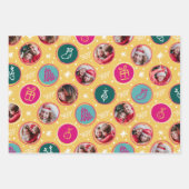 フォトコラージュよくはしゃぐクリスマスの明るい色 ラッピングペーパーシート (正面3)