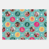 フォトコラージュよくはしゃぐクリスマスの明るい色 ラッピングペーパーシート (正面2)